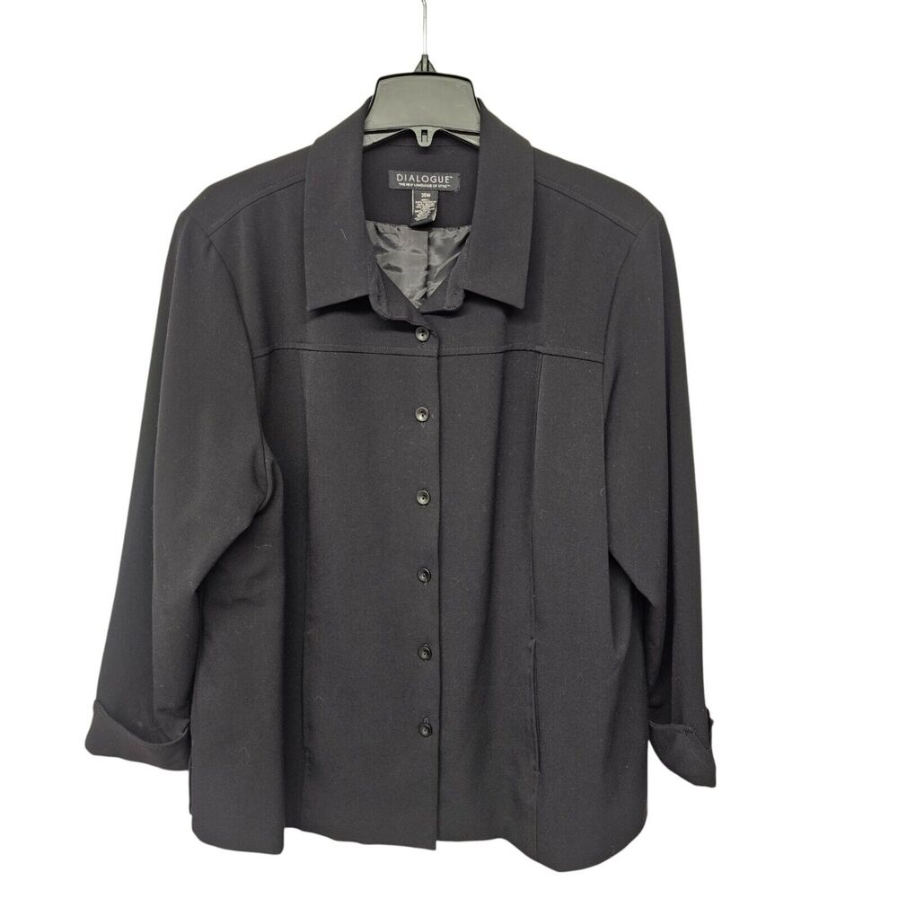 Dialogue Black Blazer Plus Size 20W Women's Jacket Office Capsule Business